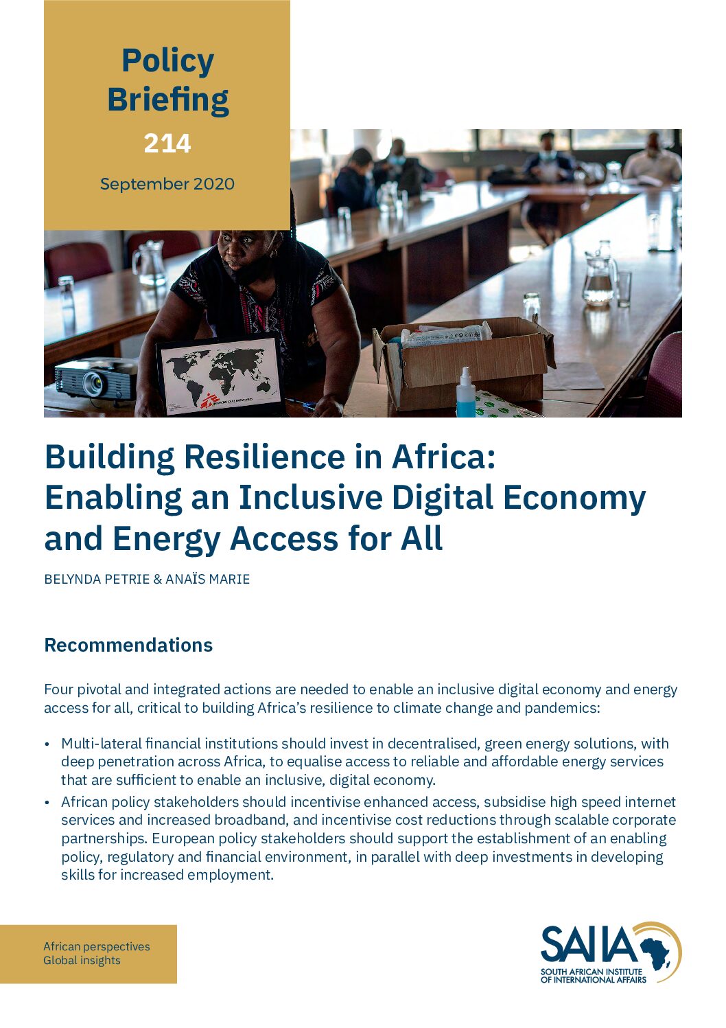 Enabling an inclusive digital economy and energy access for all in Africa