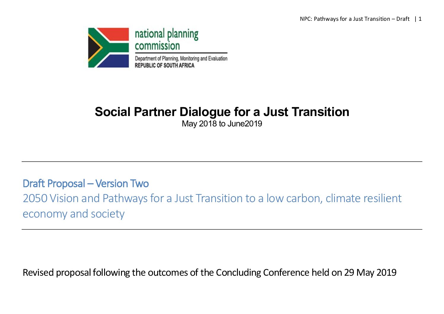 Vision and Pathways for a Just Transition in South Africa